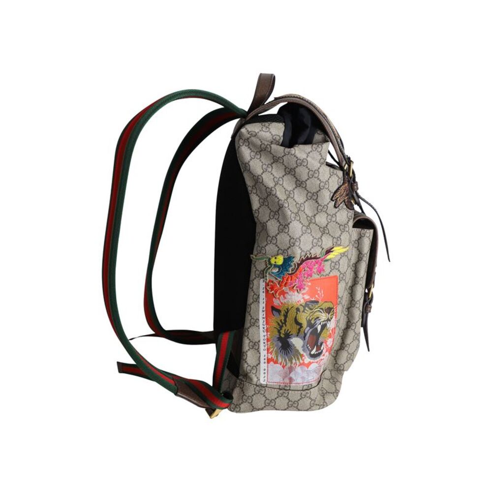 Gucci Courrier Soft GG Supreme Backpack in Brown Canvas - Picture 2 of 8